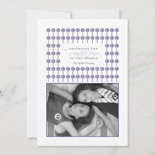 ペパーミントフレ威厳のあるームホリデーフォトカード シーズンカード (正面)