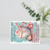 ペパーミントホットチョコレートクリスマスグリーティング ポストカード (スタンド正面)