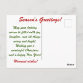 ペパーミントホットチョコレートクリスマスグリーティング ポストカード (裏面)