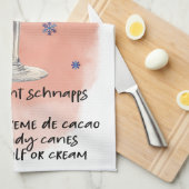 ペパーミントマルティーニレシピクリスマスデザイン キッチンタオル (四つ折り)