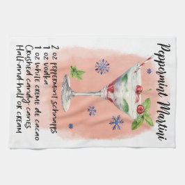 ペパーミントマルティーニレシピクリスマスデザイン キッチンタオル