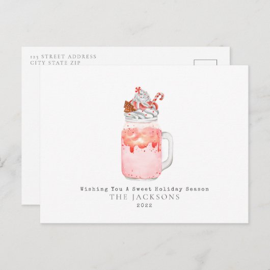 ペパーミントミルクシェイクスウィートクリスマス シーズンポストカード (正面/裏面)