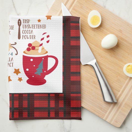 ペパーミントモカレシピフェスティバルクリスマスカスタム キッチンタオル (四つ折り)