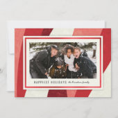 ペパーミントモダン抽象芸術レッドフォトクリスマス シーズンカード (正面)