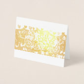 ペパーミントラテスタイルクリスマスポストカードマグネット 箔カード (正面)