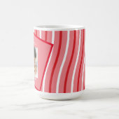 ペパーミントレインボークリスマスピンク写真 コーヒーマグカップ (中央)