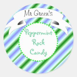 ペパーミントロックキャンディストライプのレーベル ラウンドシール