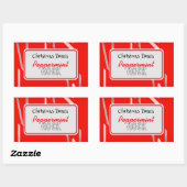 ペパーミントロックキャンディレーベル 長方形シール (シート)