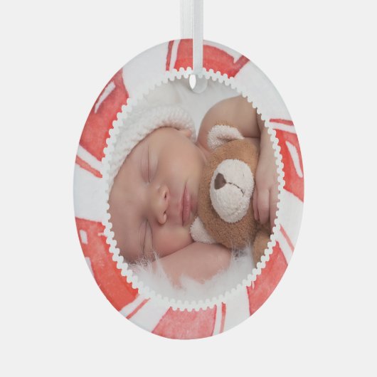 ペパーミント写真フレーム |かわいいクリスマス ガラスオーナメント (正面右)