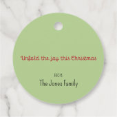 ペパーミント折り紙クリスマス フェイバータグ (裏面)