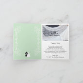 ペパーミント着色花嫁デザイン結婚ズ サンキューカード (内部)