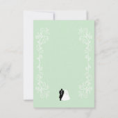 ペパーミント着色花嫁デザイン結婚ズ 出欠カード (裏面)