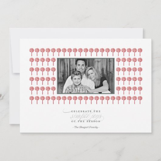 ペパーミント芸者パターンホリデーフォトカード シーズンカード (正面)