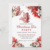 ペパーミント魅力的クリスマスカップティーパーティー シーズンカード (正面)