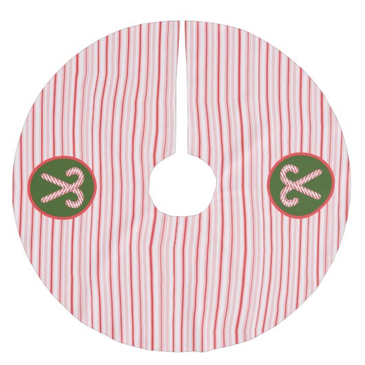 ペパーミント/キャンディーケーンクリスマス ブラッシュドポリエステルツリースカート (正面)