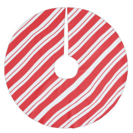 ペパーミント ストライプ クリスマス キャンディ ケーン ブラッシュドポリエステルツリースカート
