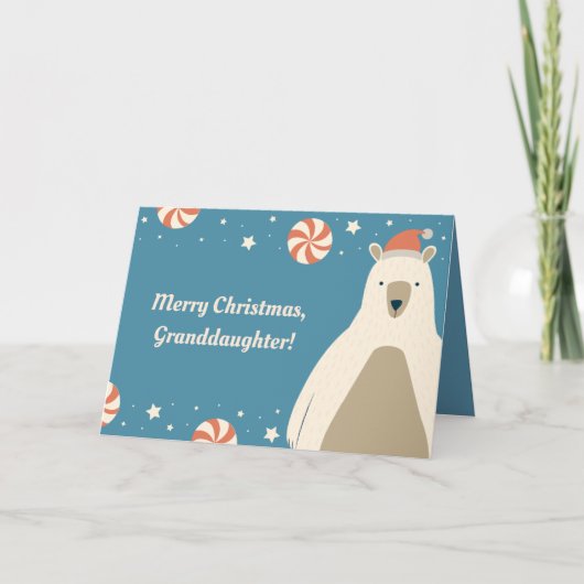 ペパーミント&ベア孫娘クリスマスカード サンキューカード (正面)