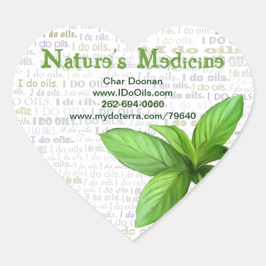 ペパーミント「I Do油」ラベル ハートシール (正面)