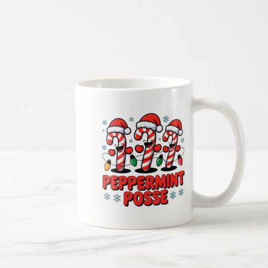ペパーミントSSEキャンディケインフニークリスマスサンタハ コーヒーマグカップ (右)