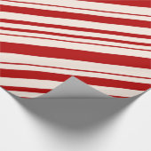 ペパーミ赤と白ントキャンディーケーンストライプ ラッピングペーパー (角)