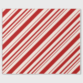 ペパーミ赤と白ントキャンディーケーンストライプ ラッピングペーパー (フラット)