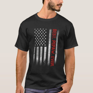 ペパ最高のウエバーヴィンテージアメリカパパ国旗 Tシャツ