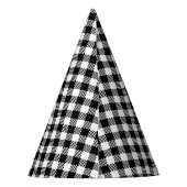 ペピタスクエアパターンブラック&ホワイト+あなたのアイディア パーティーハット (裏面)