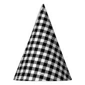 ペピタスクエアパターンブラック&ホワイト+あなたのアイディア パーティーハット (左)