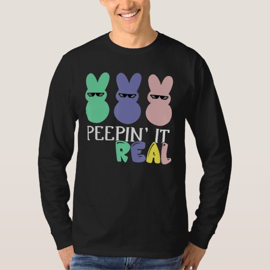 ペピンッ実在クかわいいウサギ顔トリオ眼鏡 Tシャツ (正面)