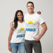 ペフコホリ ギリシャ 太陽と海 メンズ ホワイト Tシャツ (ユニセックス)