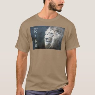 ペブルカラーのエレガントポップアートライオンの頭部テンプレート Tシャツ