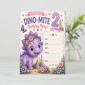 ペブルスのダイノマイト2歳の誕生日 招待状 (スタンド正面)