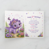 ペブルスのダイノマイト 2歳の誕生日 カード (内部)