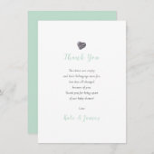 ペブルハートカップル赤ちゃんシャワーありがとう詩 サンキューカード (正面/裏面)
