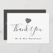 ペブルハート結婚発見に感謝 サンキューカード (正面/裏面)