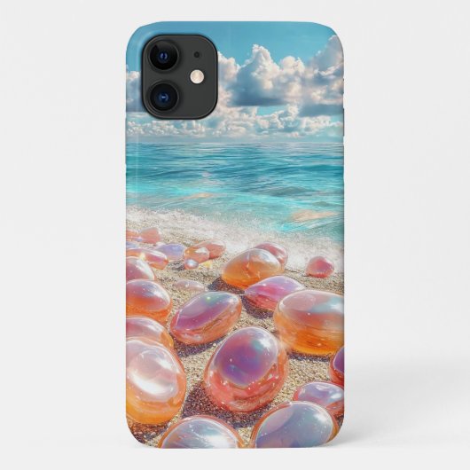 ペブルビーチの海景色 静かな海の石 自然 Case-Mate iPhoneケース (裏面)