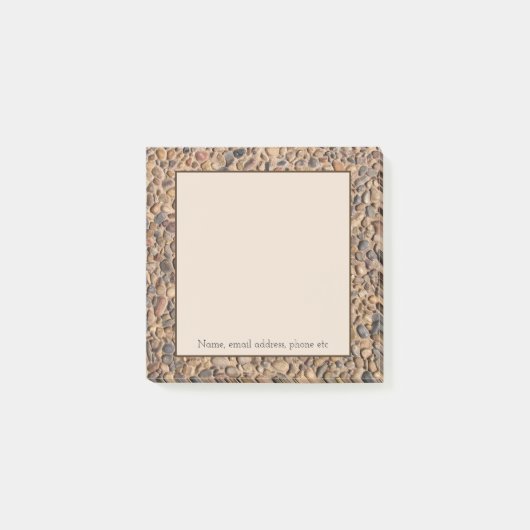 ペブル素朴ストーンズ写真とカスタム文字 ポストイット (正面)