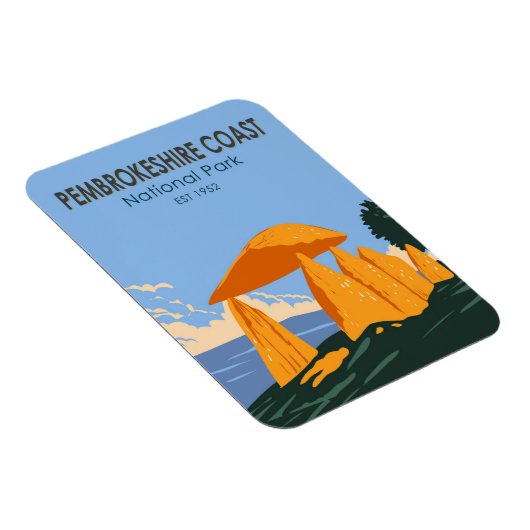 ペブロケシャーコーストナショナルパークペントレイファン マグネット (右側)