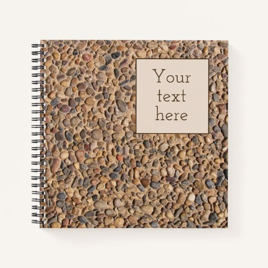 ペブ素朴ルストーンズ写真付きカスタム文字 ノートブック (正面)