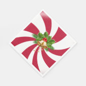 ペペルミント キャンディーのクリスマス ベル スタンダードランチョンナプキン (角)