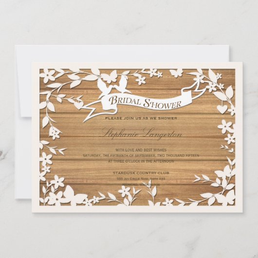 ペペル ピカド ウェディング インビテーション - ラブリー ダヴ (正面)