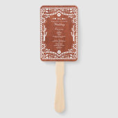 ペペル・ピカド・ボダ メキシコ風 テラコッタ 結婚式 ハンドファン (正面)