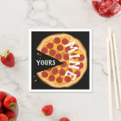 ペペロおもしろいニピザかわいい引用文レッドブラック スタンダードカクテルナプキン (インサイチュ)