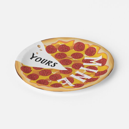 ペペロおもしろいニピザかわいい ペーパープレート (アングル)