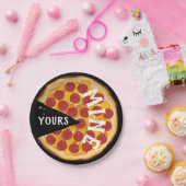 ペペロおもしろいニピザ可愛いパーティー赤ブラック ペーパープレート (パーティー)