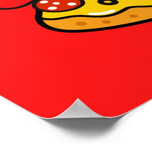 ペペロカスタムニピザカラフルかわいいキッズポスター ポスター (角)