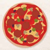 ペペロカスタムニピザ高速食品パーティーコースター ラウンドペーパーコースター (正面)