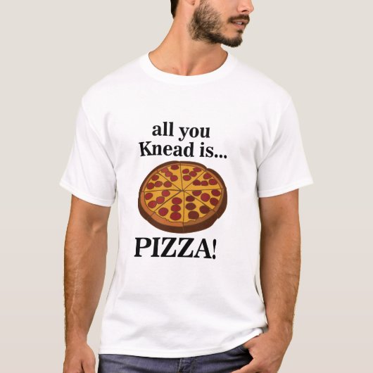 ペペロニピザのフードユーモア Tシャツ (正面)