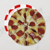 ペペロニピザパーティー誕生日 招待状 (正面/裏面)