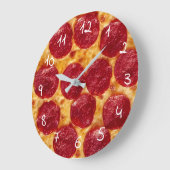ペペロニピザ ラージ壁時計 (傾斜)